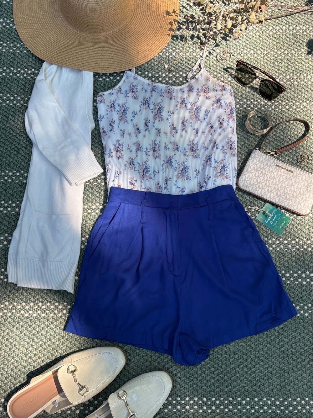 NWT Blue High-Waist Tailored Shorts